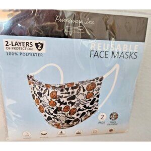 Primeware Mask Halloween Design Adult 2 pack 2 layers 100 % Polyester Washable